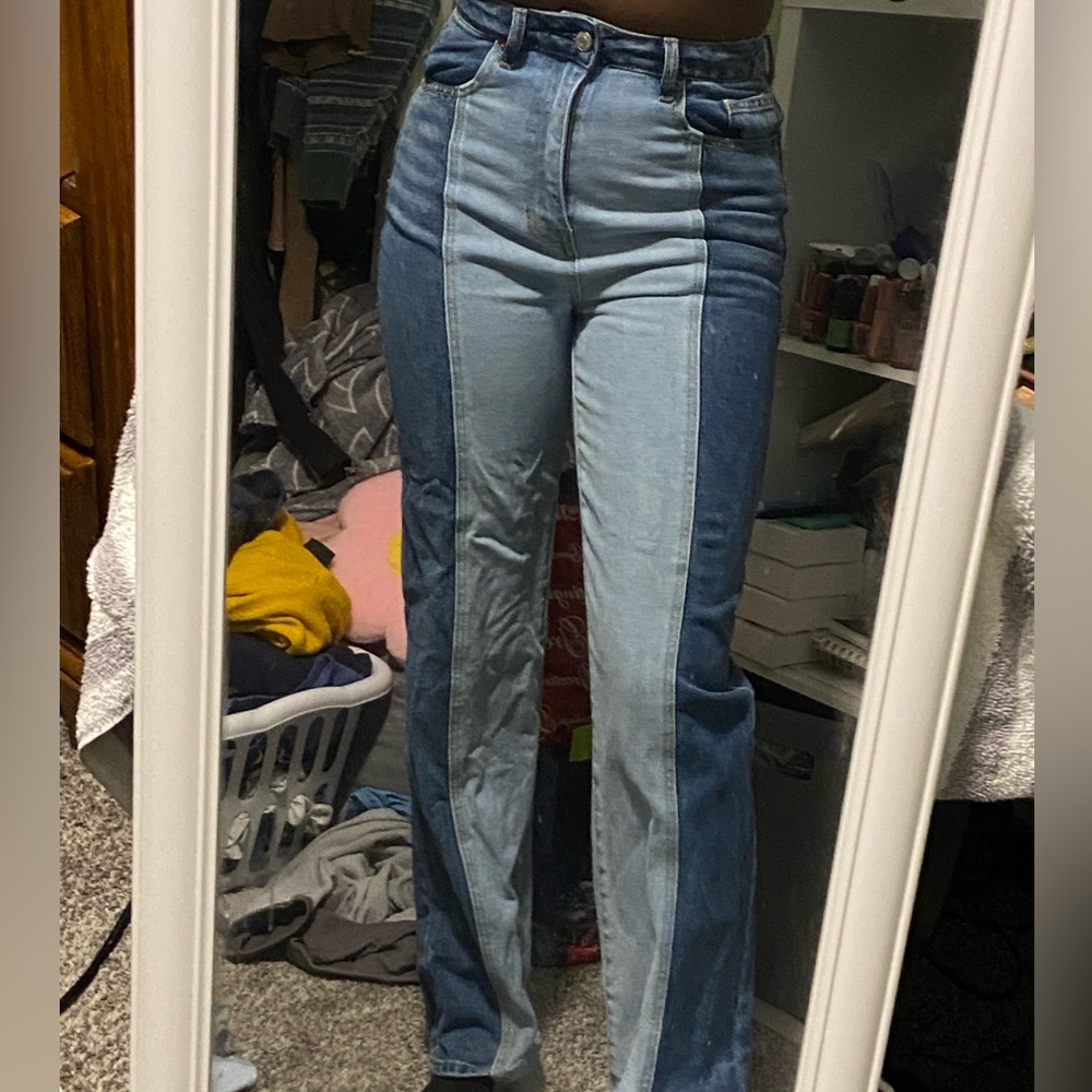 pacsun 90s boyfriend high waisted two tone jean